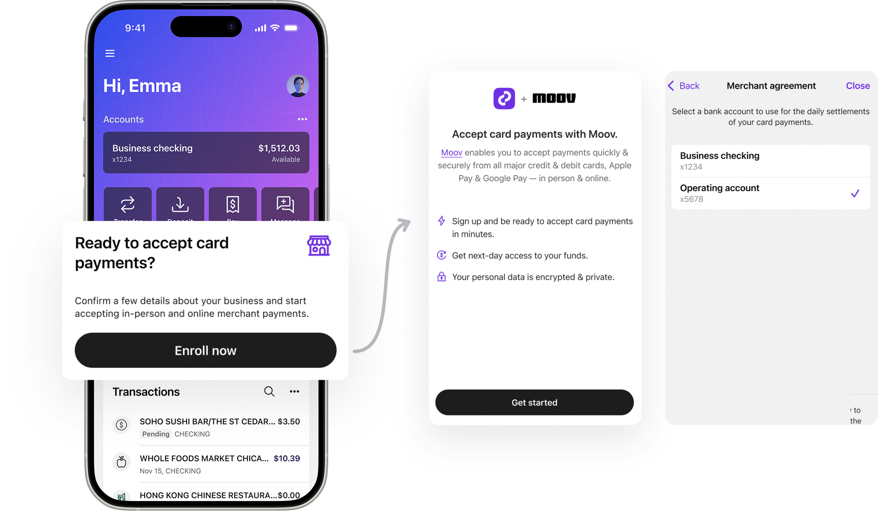 Smartphone screen with Digital banking on